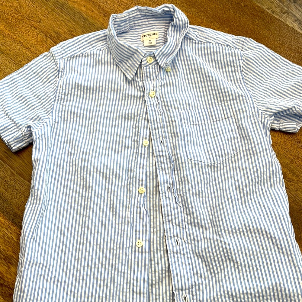 J.crew Crewcuts boys seersucker shirt!